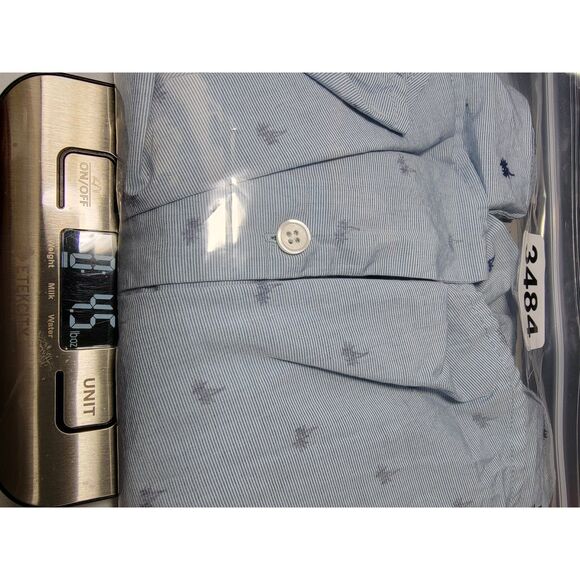 Armani Exchange Fitted Palm Trees Blue Button Shirt - Medium - Picture 7 of 7